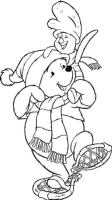 A coloring page of winnie the pooh